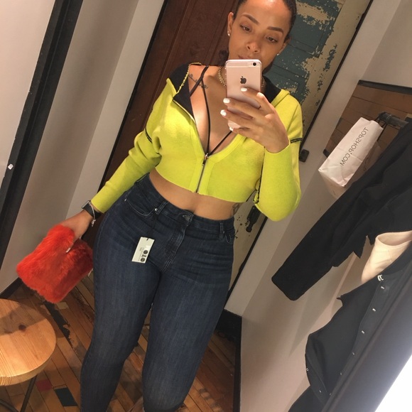 Yellow Cropped Zip-Up Hoodie - Picture 8 of 8